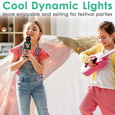 Karaoke Microphone for Kids & Adult, Handheld Wireless Bluetooth Karaoke  Mic Speaker Music Player Recorder with LED Lights for Birthday Party,  Wedding, Christmas 