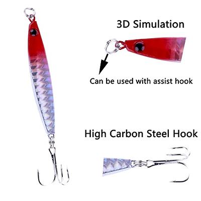 LURESMEOW Fishing Jigs Saltwater Fishing Lures with Assist Hooks
