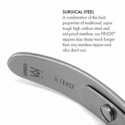 GERMANIKURE Professional Nail Clipper - FINOX Surgical Stainless Steel  Manicure and Pedicure Tools in Leather Case- Ethically Made in Solingen  Germany