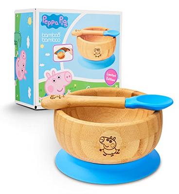  Nutrichef Baby and Toddler, 3 compartment plate, bowl, cup and  spoon feeding set- silicon suction, Non-toxic all natural Bamboo baby food  plate (Star Set) : Baby