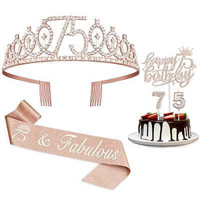 Fabulous & 75 Cake Topper Gold Glitter, 75th Birthday Party Decoration  Ideas | eBay