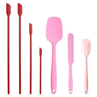 Vovoly Silicone Jar Spatula, Small Head with Long Handle, Rubber Spatulas Scrape