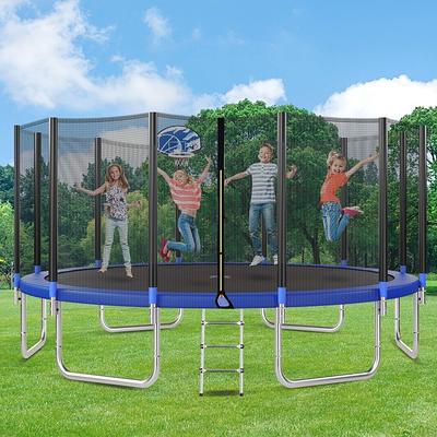 16FT Trampoline for Kids with Safety Enclosure Net, Basketball Hoop and  Ladder, Round Outdoor Recreational Trampoline - Yahoo Shopping