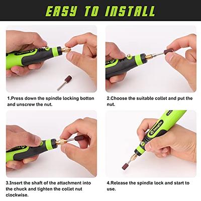 HARDELL Mini Cordless Rotary Tool Kit, 5-Speed and USB Charging with 61  Accessories, Multi-Purpose 3.7V Power Rotary Tool for Sanding, Polishing