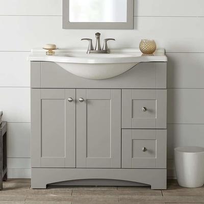 Brescia 30 in. W x 18 in. D x 36 in. H Bath Vanity in Grey with Vanity Top in WH