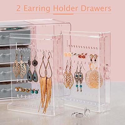 Jewelry Organizer Box Earring Holder Organizer for Women Kids, Small Travel  4-Layer Rotating Jewelry Tray Storage Case for Bracelets Rings Necklace  Bracelets 