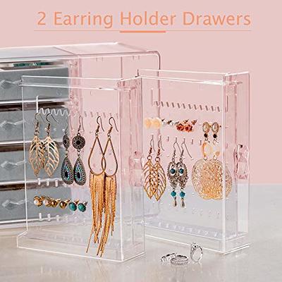 Clear Plastic Jewelry Organizer Box Earring Storage Organizer