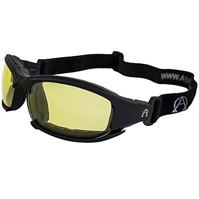 Alpha Omega AO3 Motorcycle Sunglasses Foam Padded Riding Safety Glasses  Z87.1 Convertible to Goggles for Men or Women 2 Pair Black Frame w/Clear &  Yellow Lenses - Yahoo Shopping