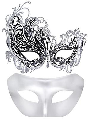 IDOXE Golden Black Couple Masquerade Masks Set Venetian Party Mask Plastic  Halloween Costume Mask Mardi Gras Mask for Couples Women Men Decoration -  Yahoo Shopping