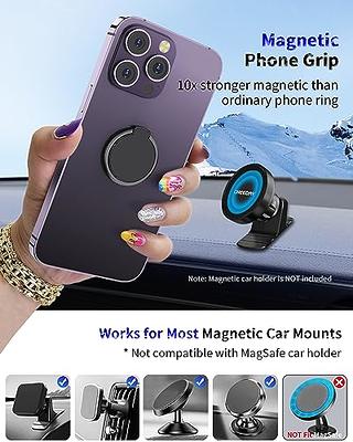 CHEEDAY Magnetic Phone Ring Grip, [4 Strong Magnets] Gym Finger Ring Holder  360° Rotation for Magnetic Car Mount, Metal Plate, Compatible with iPhone  15 14 13 12 Pro Max, All Smartphones, Black - Yahoo Shopping