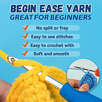  Yarn for Crocheting and Knitting Cotton Crochet Knitting Yarn  for Beginners with Easy-to-See Stitches Cotton-Nylon Blend Easy Yarn for  Beginners Crochet Kit(3x50g)-Yellow+White+Orange