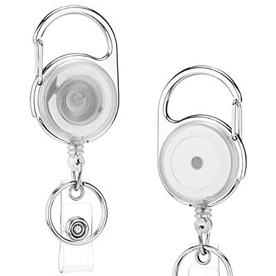 QREEL Retractable Badge Holders with Carabiner Clip, Heavy Duty Keychain  Holder - 2 Pack - Self Retractable ID Badge Reels with Key Ring (Clear  Translucent) - Yahoo Shopping