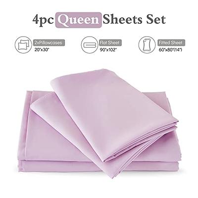 ILAVANDE Lavender Sheets Set 4 Piece, Hotel Luxury Super Soft 1800