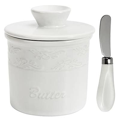 SGAOFIEE Porcelain Butter Crock, Butter Keeper Dish, French Ceramic Crock  with Lid, Countertop French Ceramic Butter Dish Keeper for Spreadable  Butter, White - Yahoo Shopping