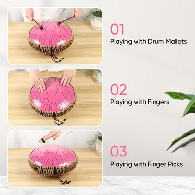 11 Notes 6 Inch Panda Drum Steel Tongue Drum Kit For Beginner Adult Kids