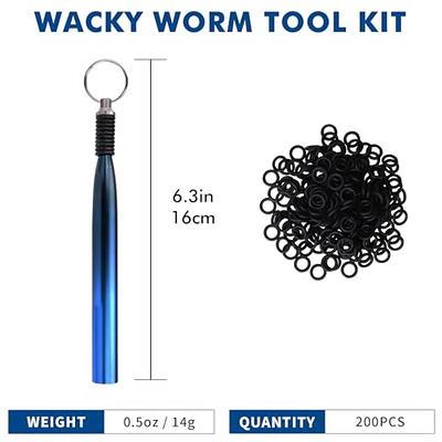 Wacky Rig Tool Worm Kit with Wacky O-Rings Weedless Fishing Hooks