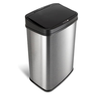 Stainless Steel 13 Gallon Touchless Kitchen Trash Can - Silver