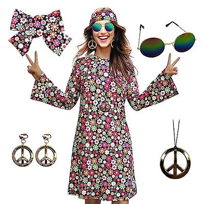 Halloween Retro 70s 80s Hippie Cosplay Costume Suit For Men Fancy