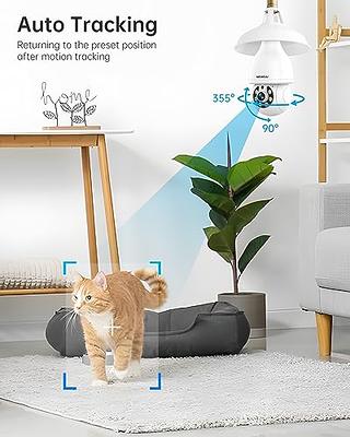 wansview 2K Light Bulb Security Camera - 2.4G WiFi Security Cameras  Wireless Outdoor Indoor for Home Security, 360° Auto Tracking, 24/7  Recording