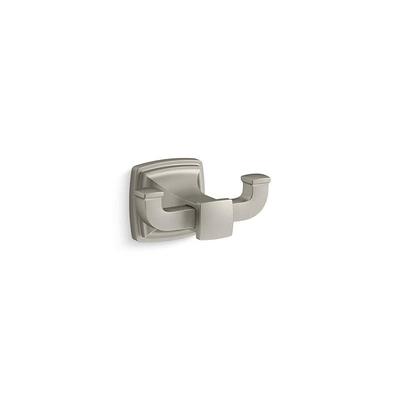 Riff J-Hook Double Robe/Towel Hook in Vibrant Brushed Nickel