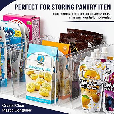 Vtopmart 6 Pack Clear Stackable Storage Bins with Lids, Large Plastic  Containers with Handle for Pantry Organizer and Storage,Perfect for