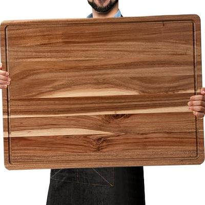 Extra Large Acacia Wood Cutting Board 1-Inch Thick- Large Wooden