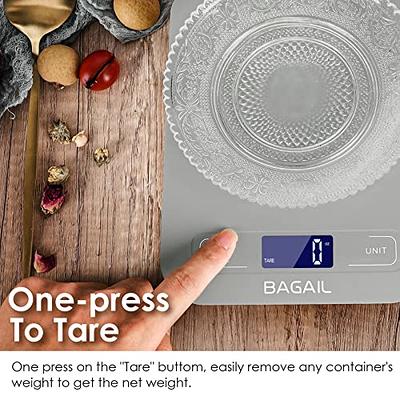 CHWARES Food Scale, Digital Kitchen Scale with Bowl Stainless Steel,  Rechargeable Digital Scales Grams and Ounces for Weight Loss, Dieting,  Baking