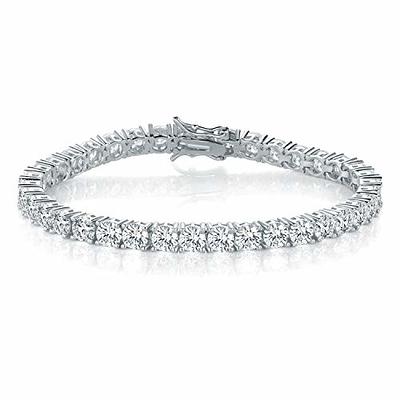 MDFUN 18k White Gold Plated Tennis Bracelet, 6 Inch Charm Cubic Zirconia  Gemstone Bracelet for Women Teens and Girls - Yahoo Shopping