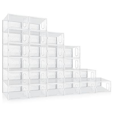 DILIBRA Set of 4 Plastic Purse Storage Organizer for Closet, Acrylic  Display Case for Purse and Handbag, Stackable Storage Boxes Organizer with