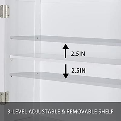 MUPATER Bathroom Over-The-Toilet Storage Cabinet Organizer with Shelves and  Doors, Small Freestanding Toilet Shelf Space Saver with Anti-Tip Design