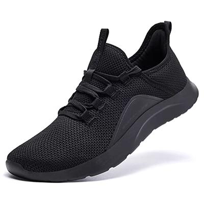  Feethit Mens Slip On Walking Shoes Blade Tennis Shoes Non Slip  Running Shoes Lightweight Workout Shoes Breathable Mesh Fashion Sneakers  All Black Size 8