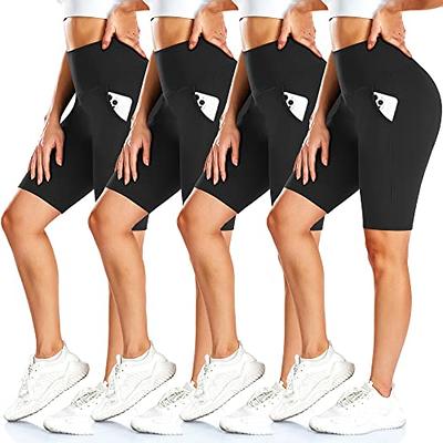 Aoliks Women's High Waist Yoga Short Side Pocket Workout Leggings