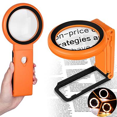  30X 40X Magnifying Glass with Light and Stand, Large