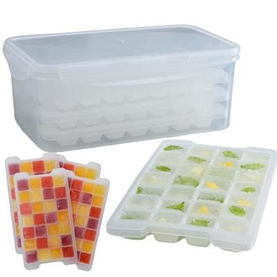 Ice Cube Trays for Freezer, 64 Nuggets Ice Cubes Molds, Silicone Ice Cube  Trays with Lid, Ice Freezer Container, Spill-Resistant Removable Lid & Ice