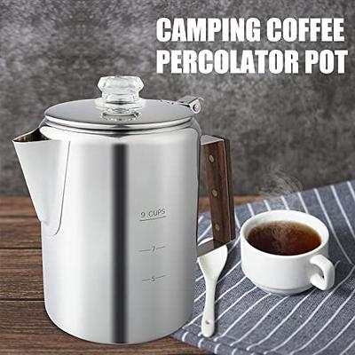 APOXCON Camping Coffee Pot with Glass Knob Top, 9 Cups Stainless Steel Percolator  Coffee Pot Coffee Maker for Campfire or Stovetop Coffee Making, Coffee  Percolator with Coffee Filters (Pack of 100) - Yahoo Shopping