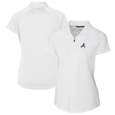 Men's Cutter & Buck White Atlanta Braves Prospect Textured Stretch Polo Size: Small