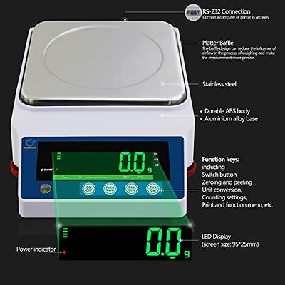 RESHY High Precision 5kg x 0.1g Lab Scale Digital Kitchen Scale Large Food Gram Scale Industrial Counting Scale Jewery Scientific Scale,for