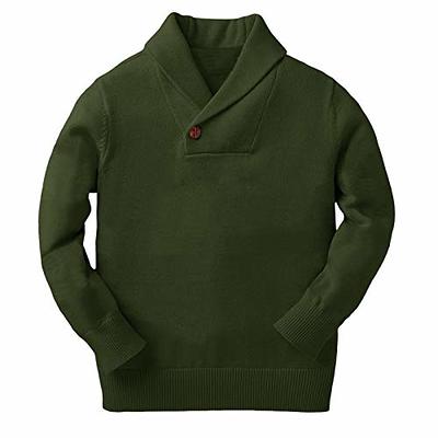 Oversized Shawl Collar Sweater Green Marl