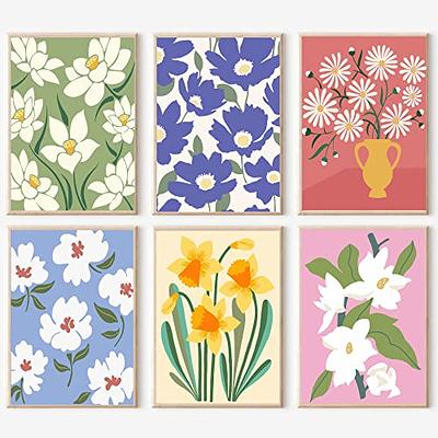 Abstract Flowers PAINT by NUMBER Kit for Adults , Spring Flowers Abstract  ,easy DIY Beginners Paint Kit ,living Bedroom Wall Art Decor 