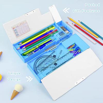 Kids Hard Pencil Case Built in Sharpener For Boys Girls multiple