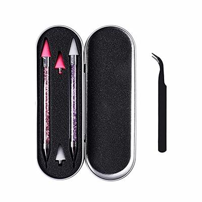 2 Pack Rhinestone Picker Dotting Pen, Dual-Ended Diamond Painting Wax  Pencil Gems Crystals Picker Pen Nail Art DIY Decoration Tool with 1PCS  Tweezer 