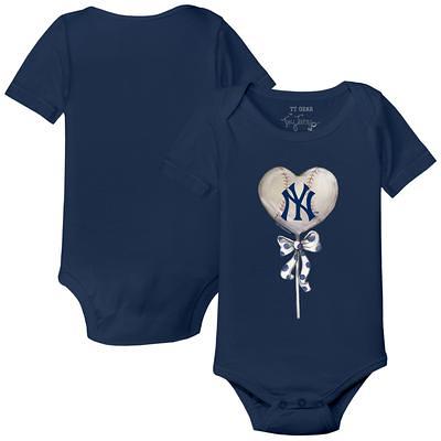 Unisex New York Yankees Tiny Turnip White/Navy State Outline 3/4-Sleeve  Raglan T-Shirt