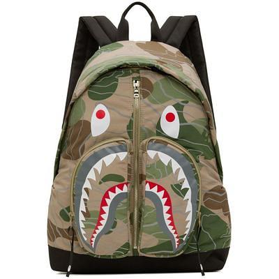 BAPE Black Layered Line Camo Shark Backpack