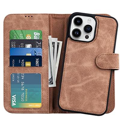 SHIELDON iPhone 12 Pro Max Wallet Case, iPhone 12 Pro Max Folio Cover,  Genuine Leather, RFID Blocking, Folio Flip Kickstand, Magnetic Closure for