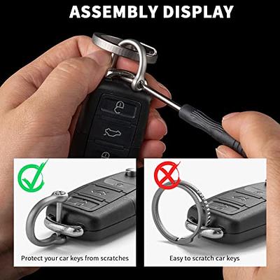  TISUR Titanium Carabiner Keychain Clip,D Key Rings for  Keychains,Quick Release Keychain,Key Chain Clip for Men Women (Black) :  Sports & Outdoors