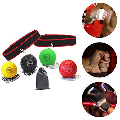 Boxing Reflex Ball for Adults and Kids - React Reflex Balls on String with  Headband, Carry Bag and Hand Wraps - Improve Hand Eye Coordination