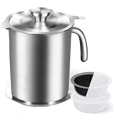 Oil Strainer Pot Grease Can 2L / 67.6 fl oz Food Strainer