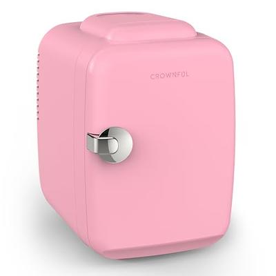 CROWNFUL Mini Fridge, 4 Liter/6 Can Portable Cooler and Warmer Personal  Refrigerator for Skin Care, Cosmetics, Beverage, Food,Great for Bedroom