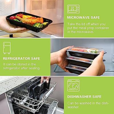 50pcs Disposable Meal Prep Containers Stackable Microwave