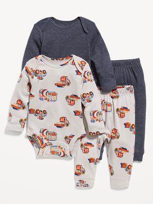 Carter's Baby Boys Long Sleeve Printed Bodysuits, Pack of 4